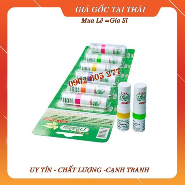 1 vỉ 6 ống hít thông mũi 2 đầu green herb thái lan