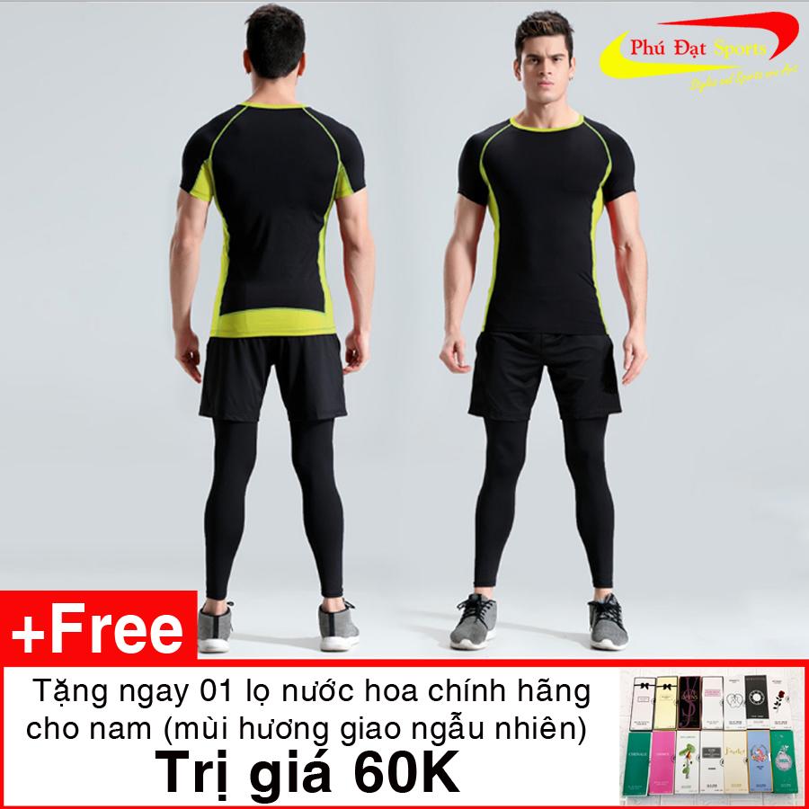 Bộ 3 đồ tập gym nam, đồ tập gym nam 3 món hàng cao cấp xuất khẩu dn01