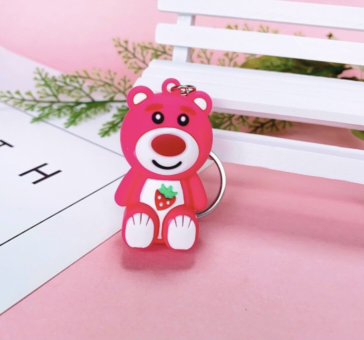 Móc khóa gấu hồng lot so