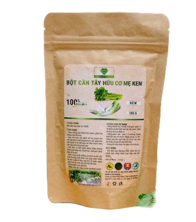 Bột cần tây hữu cơ nguyên chất Mẹ Ken Gói 100gr, uống giảm cân, đẹp da, thanh lọc cơ thể