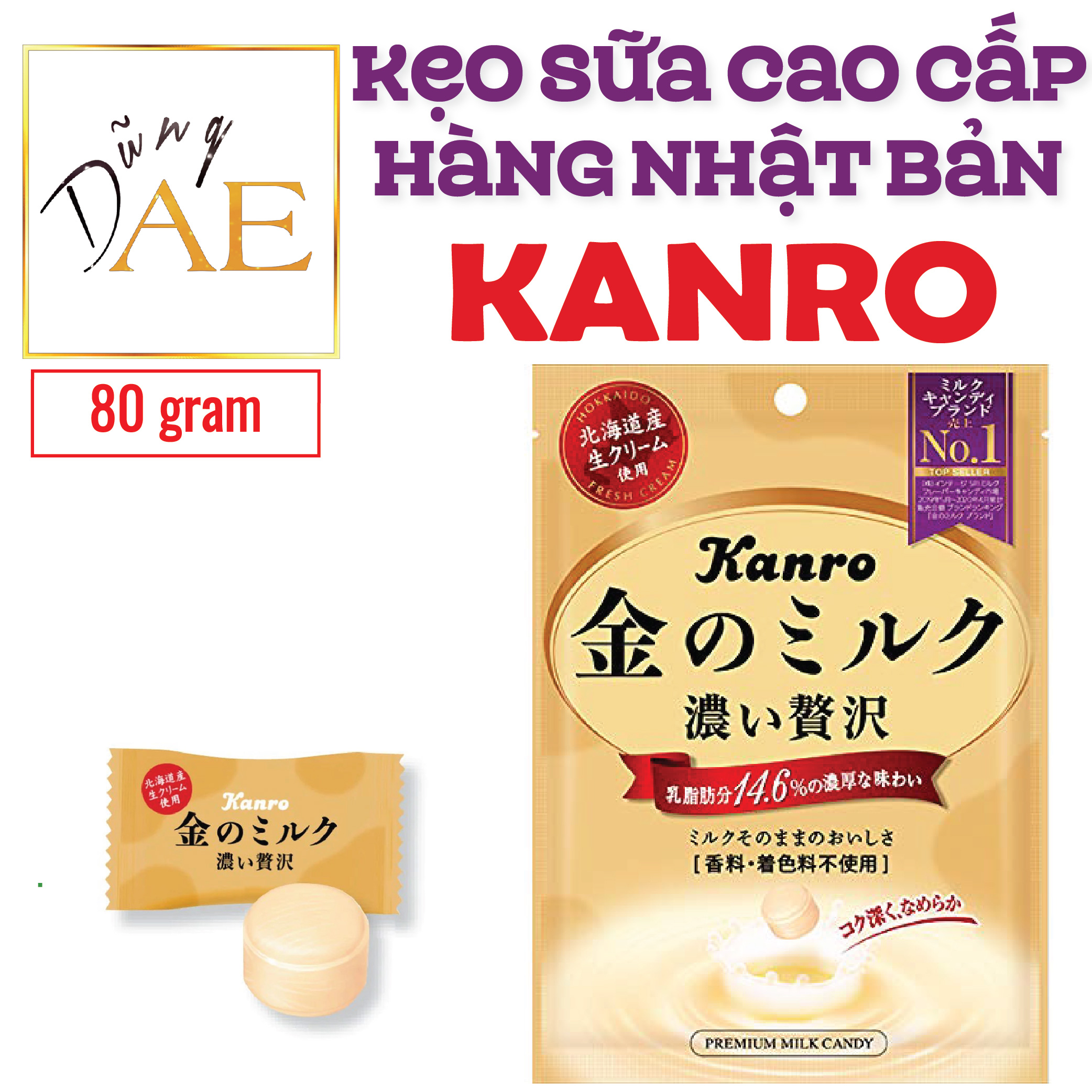 Kẹo Sữa Kanro Cao Cấp Nhật Bản 80g