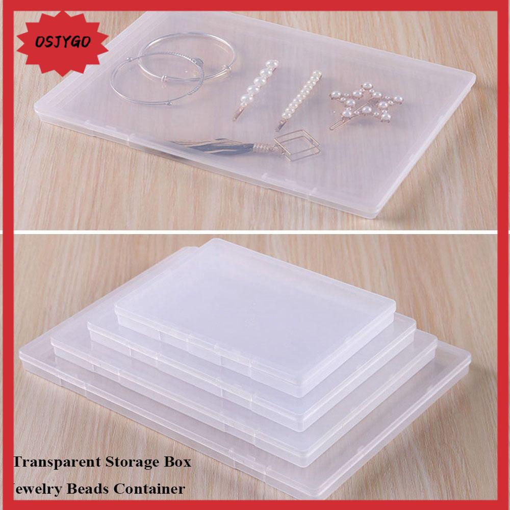 Osjygo 4 Sizse tủ đựng chia ngăn nhựa vuông Hộp đựng các Hạt trang sức hộp lưu trữ trong suốt các đồ vật nhỏ trường hợp hộp đóng gói