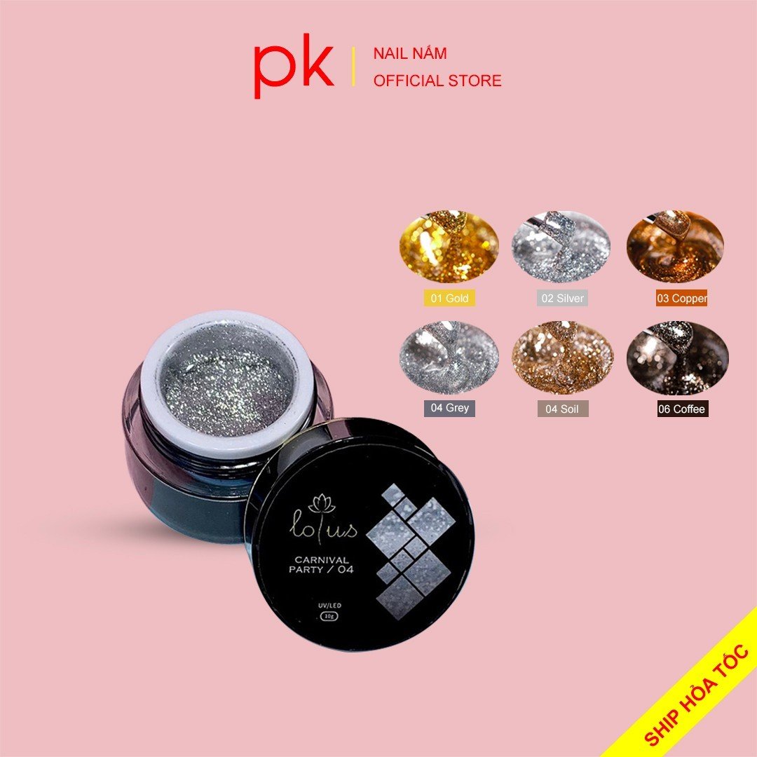 Gel vẽ nhũ kim tuyến Lotus trang trí móng hũ to 10g