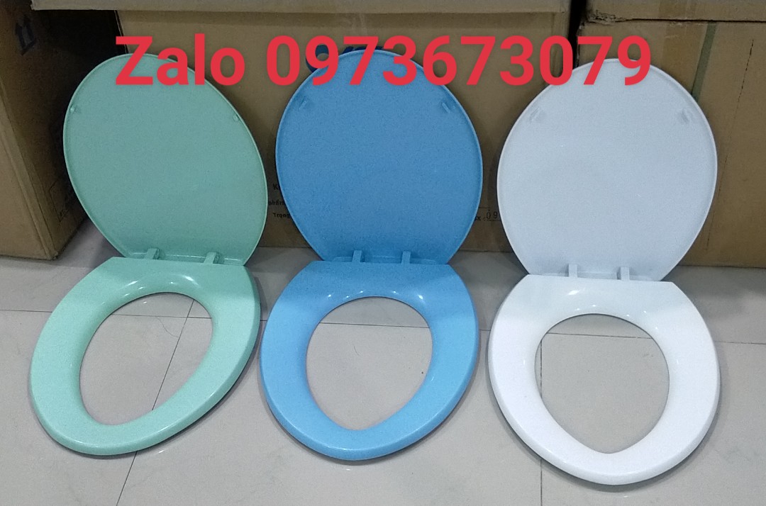 Nắp bồn cầu màu trắng, nắp bồn cầu màu xanh ngọc, nắp bàn cầu màu xanh biển