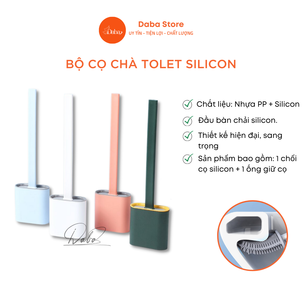 Cọ vệ sinh cây chà bồn cầu silicon cao cấp siêu sạch