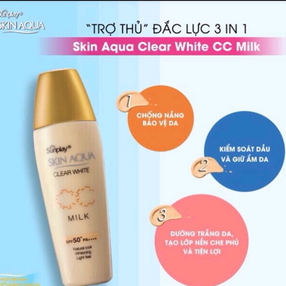 skin aqua clear white cc milk