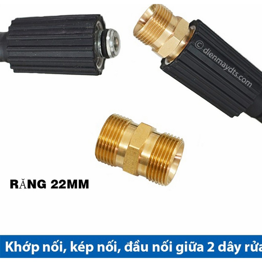 Đầu Nối 2 Dây Xịt Rửa Xe Mini – Đồng Thau