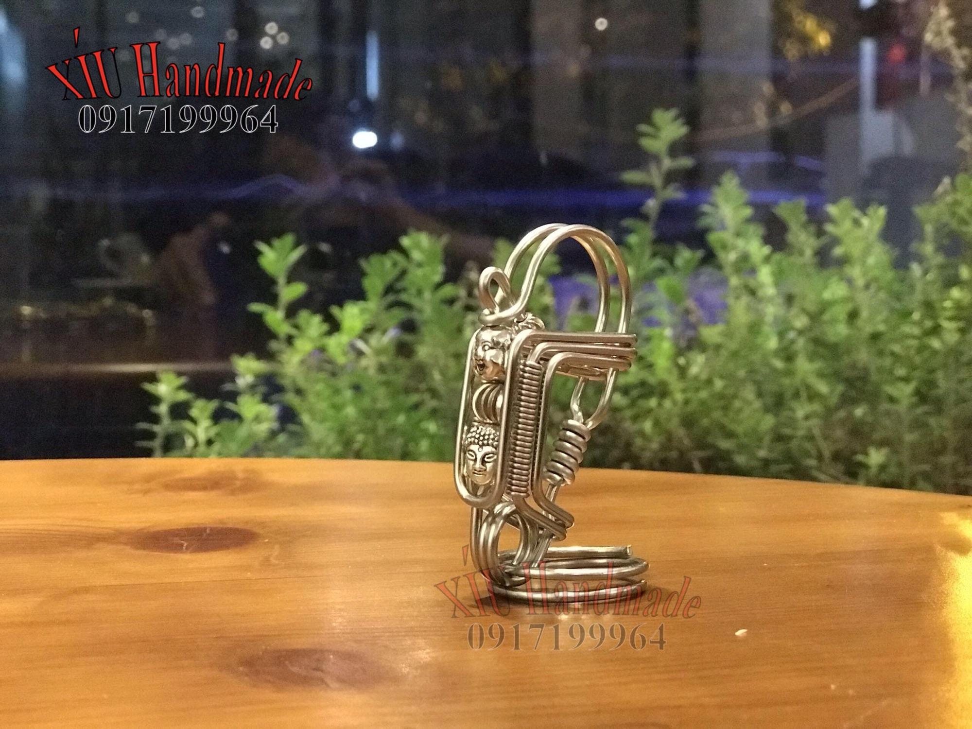Móc khóa inox phụ kiện đầu phật Di Lặc