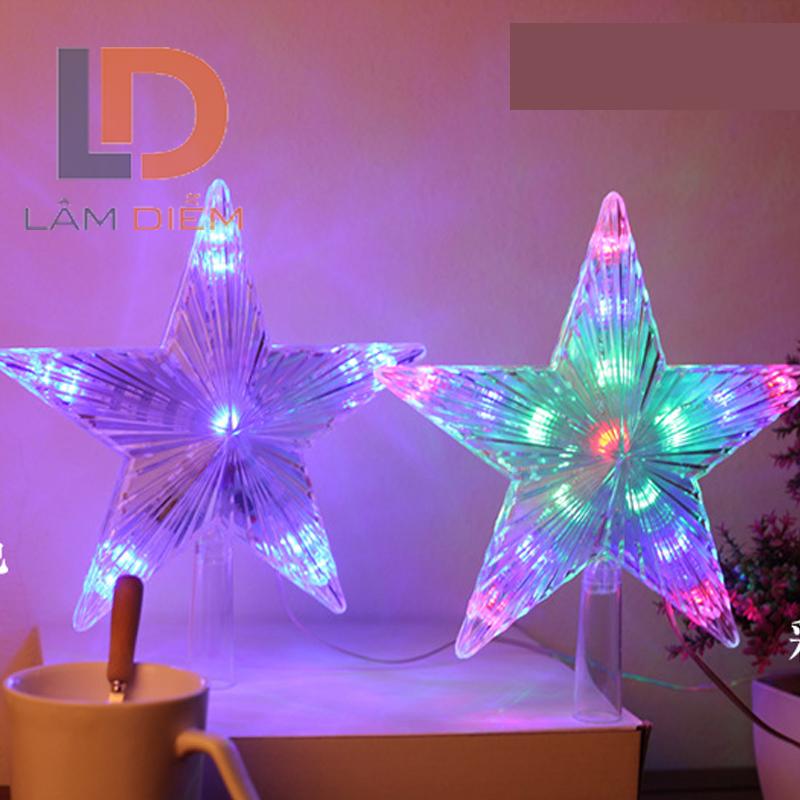 [HCM]Đèn led ngôi sao  gắn đỉnh cây thông nhiều màu sắc SD