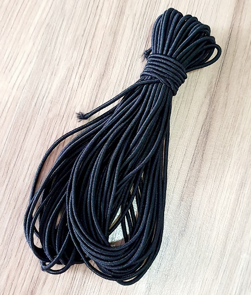 [HCM]Một Cuộn Thun Khuy Tròn Lớn Màu Đen 2mm - Dài 12mm (Thun Chỉ Lớn) Dùng Cho May Vá và Trang Trí