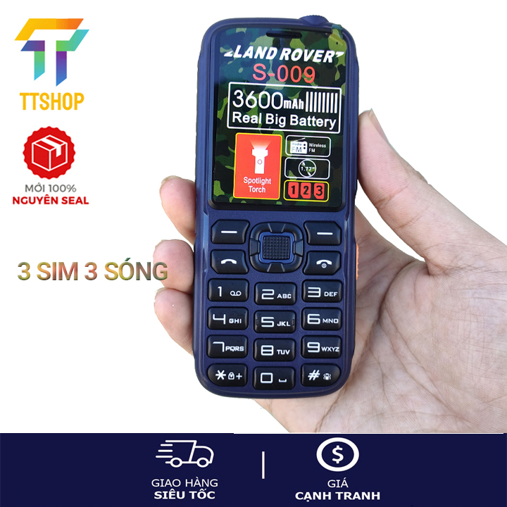 Điện thoại land rover s-009 - 2 sim 2 sóng, pin khủng 3600mah -nguyên seal - bh 12 tháng