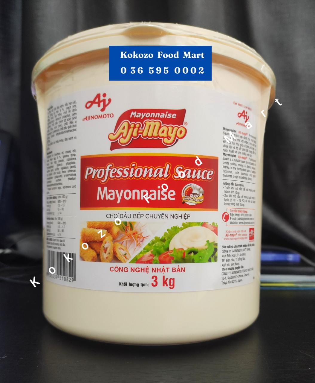 Xốt Mayonnaise Hiệu Ajinomoto Hộp 3kg Sốt Ăn Salad Rau Củ Bánh Mì