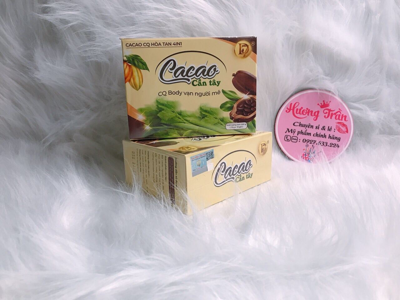 Giảm cân ca cao cần tây cq slim d7 hộp 10 gói chính hãng