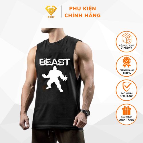 Áo Tập Gym Mùa Hè Mới BEAST -  Áo Tập Gym 3 Lỗ Vải Cotton cao cấp
