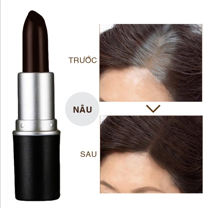 Son nhuộm tóc bạc - MIMOSAA - Son nhuộm chân tóc có hai loại màu nâu và màu đen cho tóc bạc và tóc nâu 10g