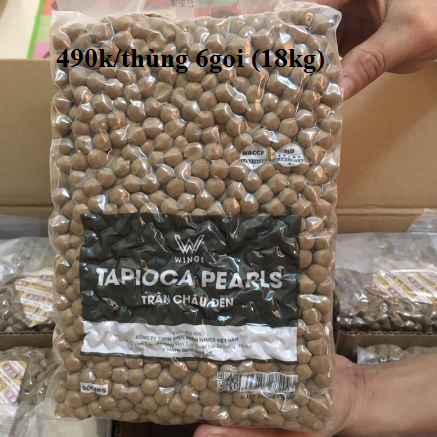 Trân châu Đen Caramen Wings 3Kg/ Gói - Hạt giòn dai cam kết chất lượng, nguyên liệu pha chế trà sữa