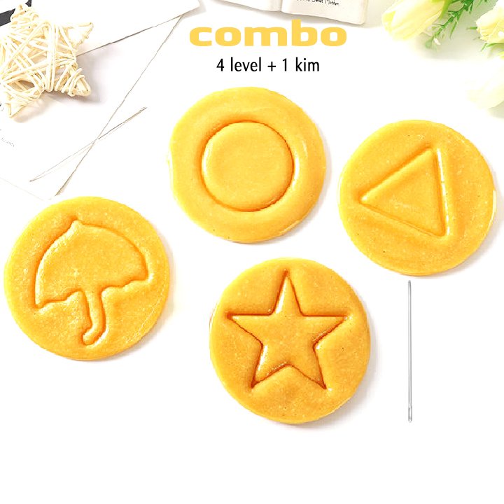 Squid Game Kẹo Tách Đường Trò Chơi Con Mực Tách Kẹo Đường Dalgona