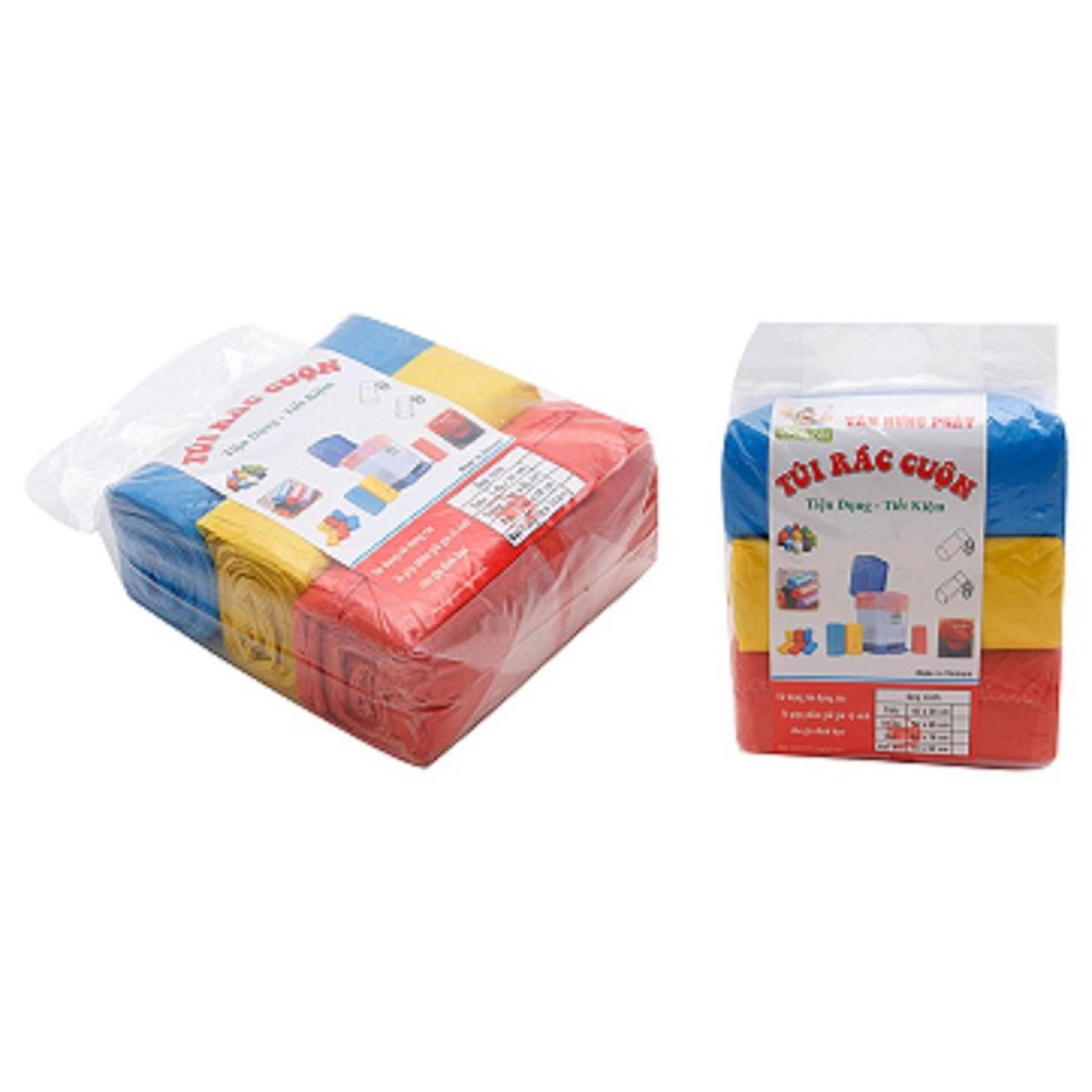 [HCM][QUÁ TIỆN] 3 CUỘN BỌC TÚI NI LÔNG ĐỰNG RÁC TỰ PHÂN HỦY THÂN THIỆN MÔI TRƯỜNG SINH HỌC - bao nilon đựng rác 3 màu - bịch nilong rẻ đẹp dùng trong gia đình hay cơ quan nhà máy hóa chất