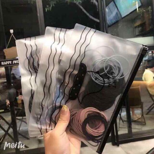 Set 100 thun cột tóc siêu dai túi zip