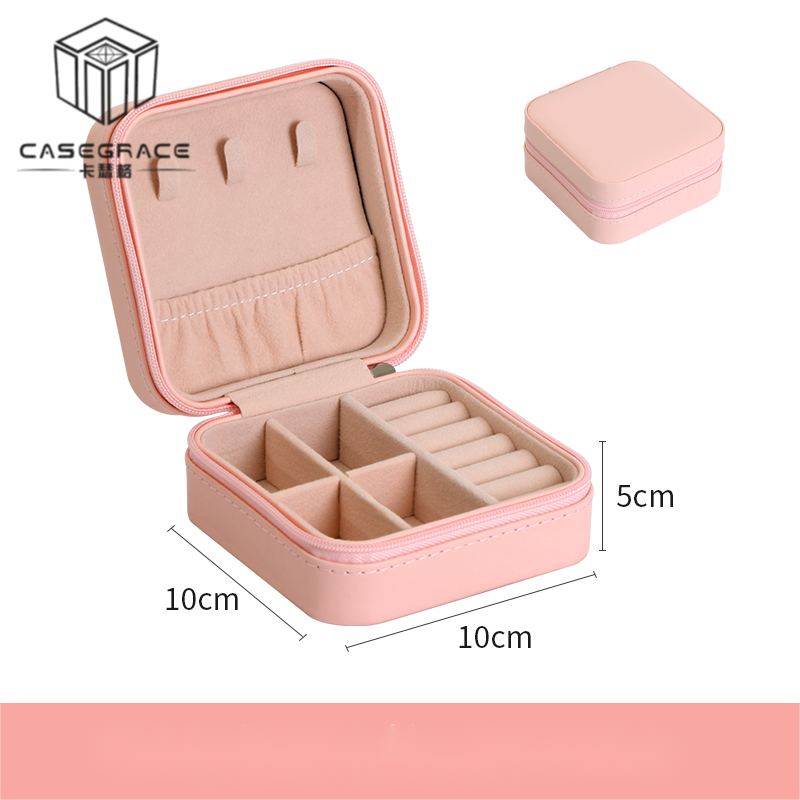 Casegrace Mini Hộp đựng đồ trang sức Mini Hộp đựng đồ trang sức cầm tay Accesories Organizer cho hộp đựng bông tai nhẫn vòng cổ jewelry box,hộp đựng trang sức nữ