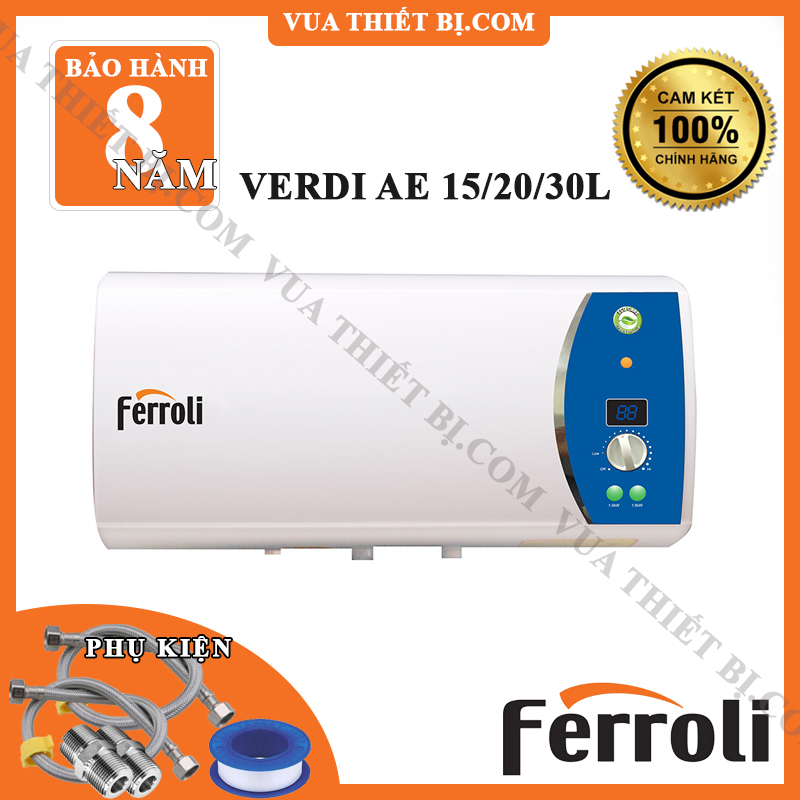 Ferroli verdi ae 15/20/30l - bình nóng lạnh gián tiếp