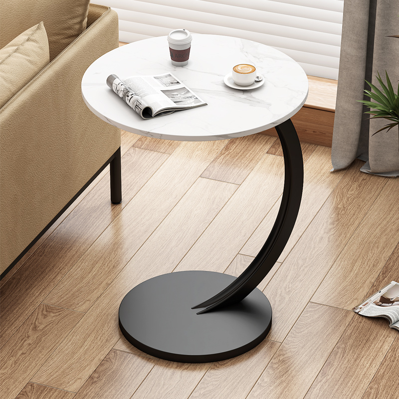 Bàn Trà Tròn, Bàn Cafe Phòng Khách Khung Vòng Cung Mặt Gỗ  Cao Cấp Phong Cách Bắu Âu Sang Trọng