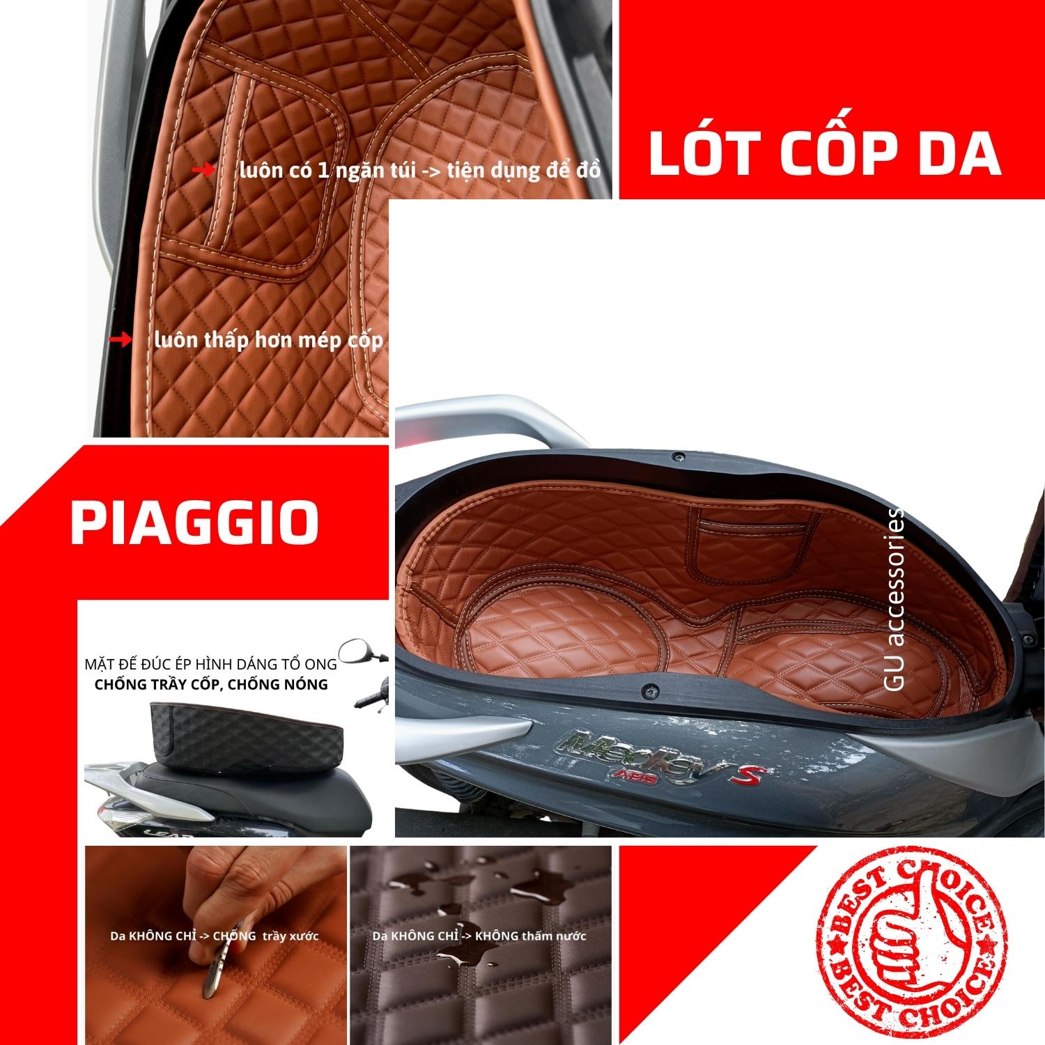 Lót cốp xe máy PIAGGIO LX ET8 S125 Liberty Medley VESPA Primavera GTS GTV Sprint chất liệu da cao cấp cách nhiệt thiết kế có túi tiện dụng phong cách hiện đại sang trọng GU
