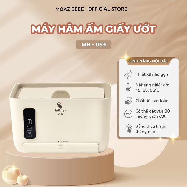 Máy hâm ấm khăn giấy ướt, máy làm ấm khăn giấy ướt mb059 moaz bébé mb 059 mgm