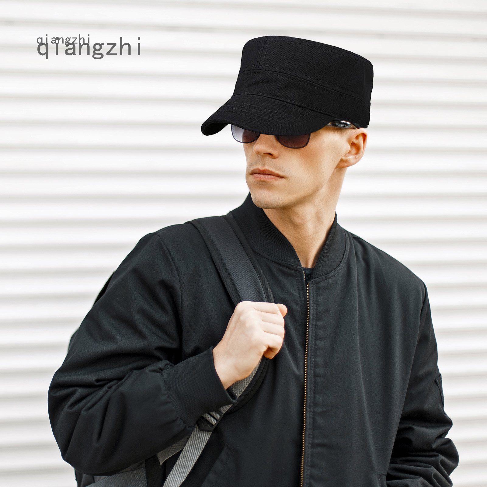Qzh 1 chiếc mũ nam dẹt màu trơn mũ cotton mũ bóng chày cổ điển