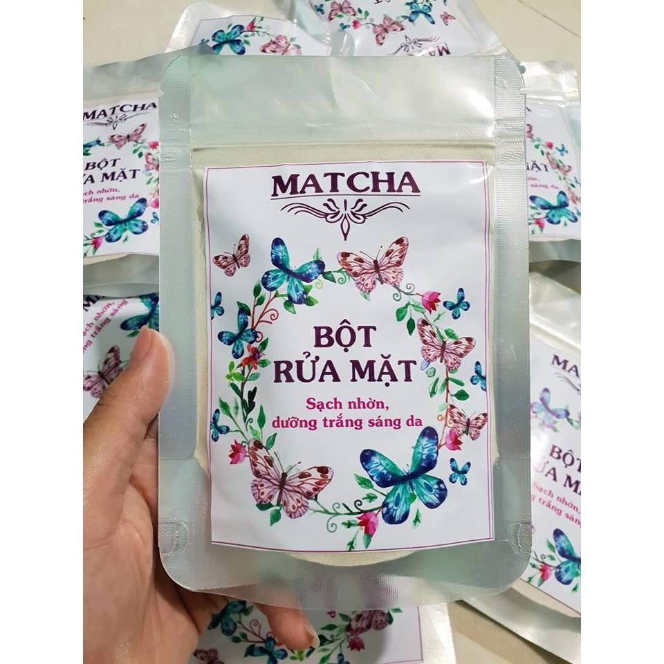Com bo 5 gói bột rửa mặt thảo dược giúp sáng da, se khít lỗ chân lông matcha
