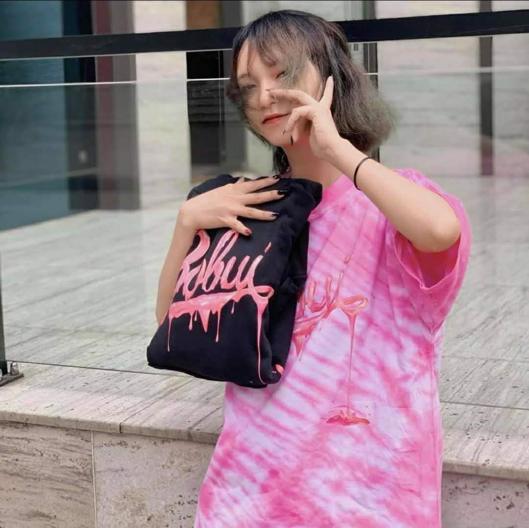 Áo Thun Tay Lỡ BOBUI TIE-DYE PINK FULL TAG (ẢNH THẬT)