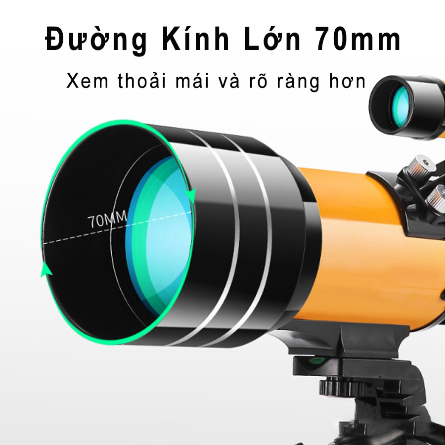 Kính Viễn Vọng 70300 Kính Thiên Văn Khúc Xạ Thu Phóng HD ngắm trăng sao rõ nét, du lịch, dã ngoại giá rẻ mini - Kính khúc xạ cho bé ngắm bầu trời