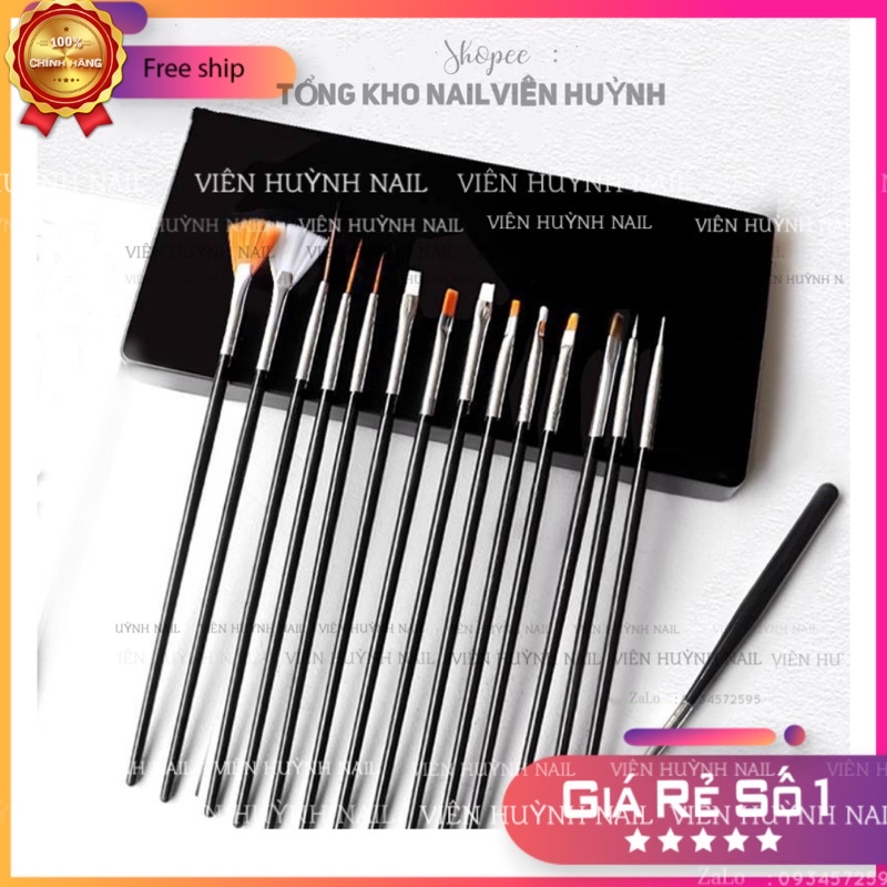 Bộ cọ nail 15 cây cọ vẽ móng nhiều kiểu