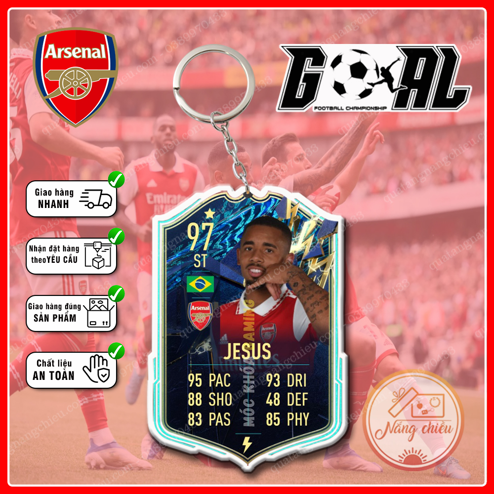 Móc khóa arsenal, thẻ cầu thủ fifa online - câu lạc bộ bóng đá arsenal ☘️móc khóa fifa☘️