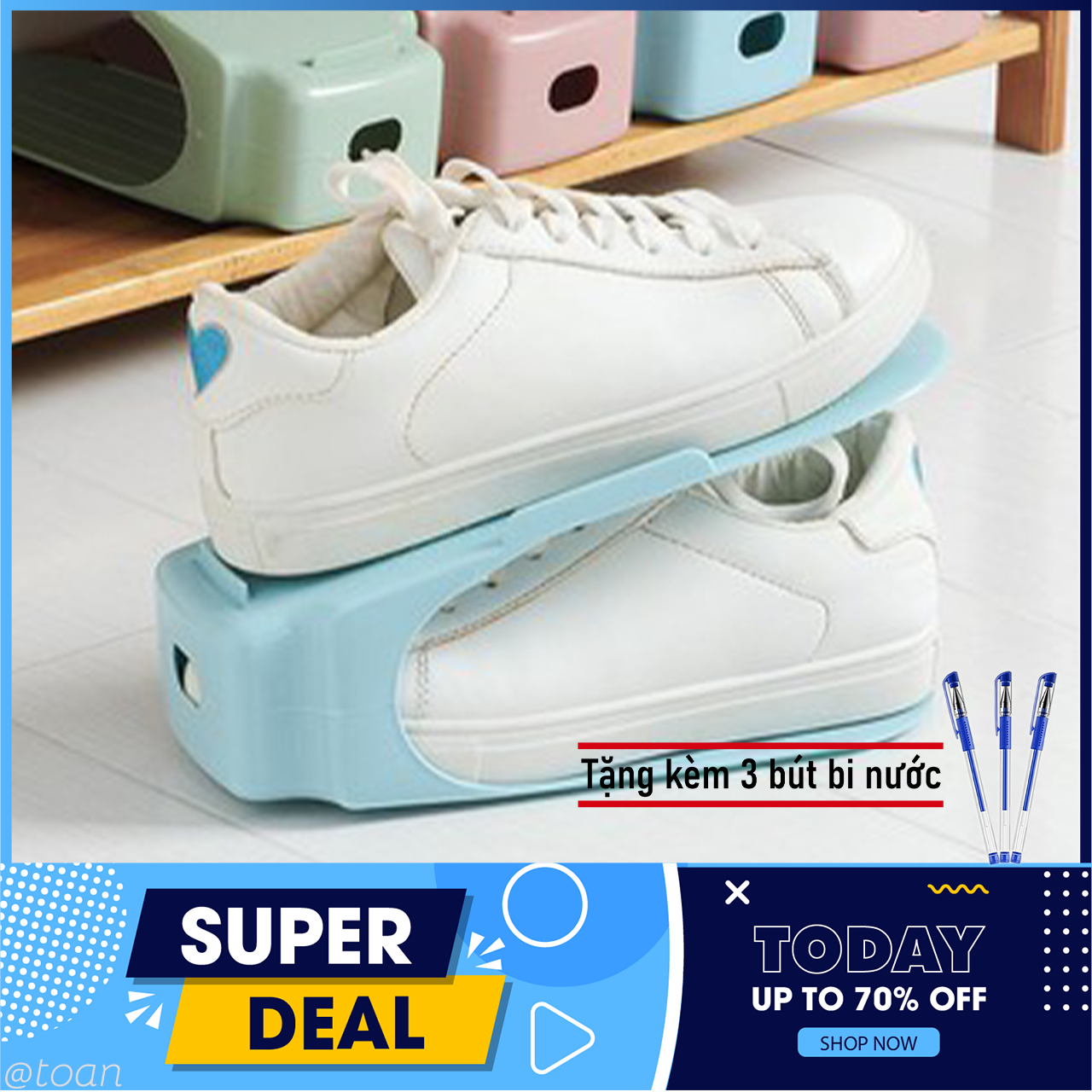 Combo 10 đế để giày dép thông minh + Tặng kèm 3 bút bi nước
