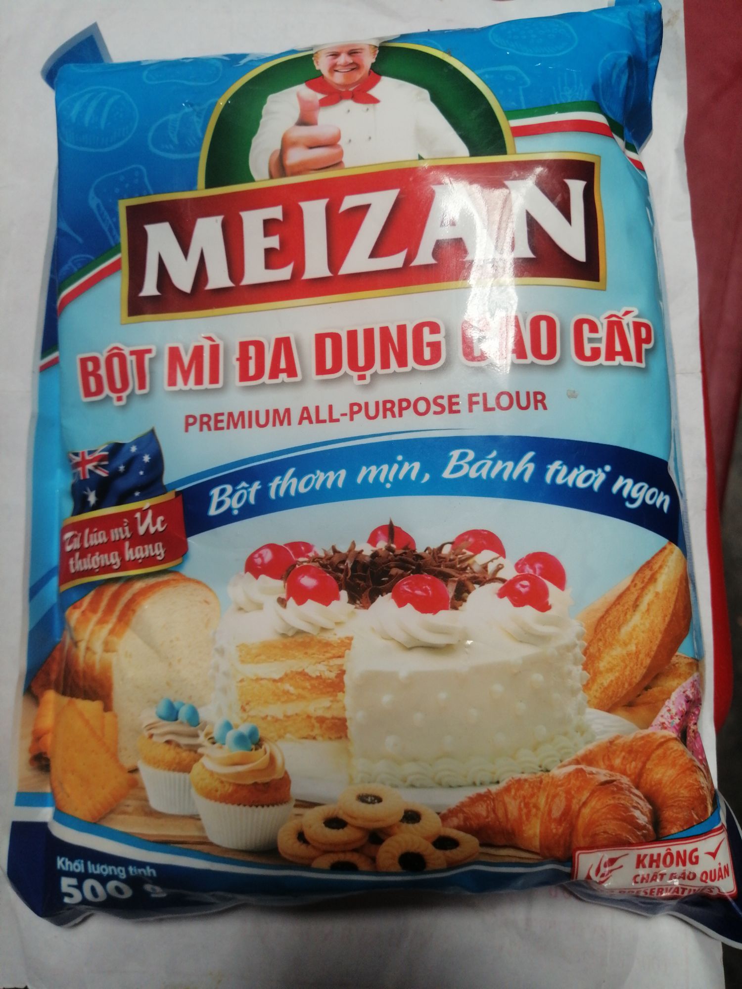 bột mì gia dụng cao cấp,  bột thơm mịn, bánh tươi ngon( kTL500gram)
