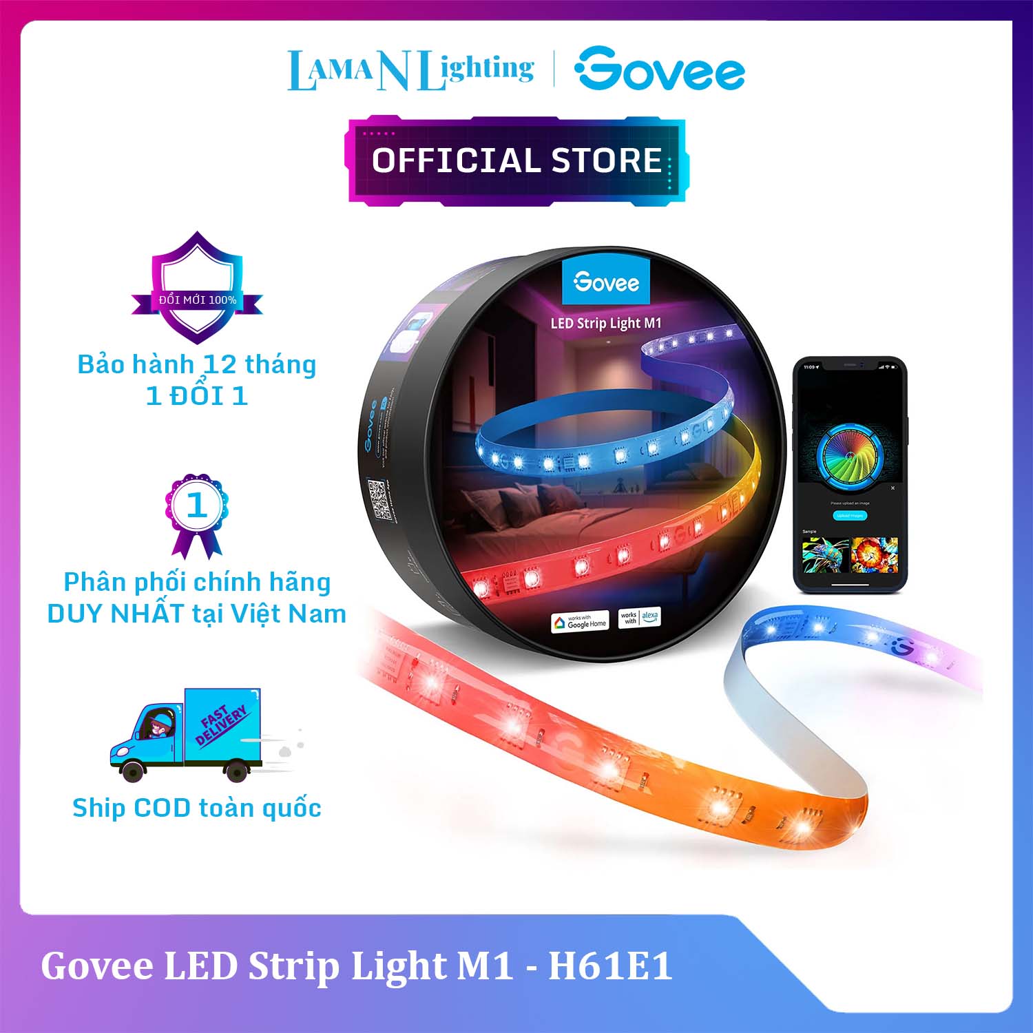 Govee Wi-Fi RGB LED Strip Lights H6110 Giá Tốt