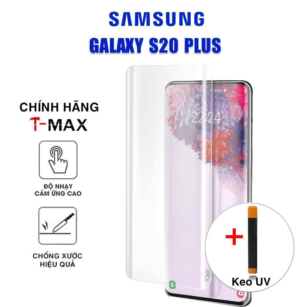 Kính cường lực Samsung S20 Plus chính hãng T-Max + keo UV - Dán màn hình Samsung Galaxy S20 Plus