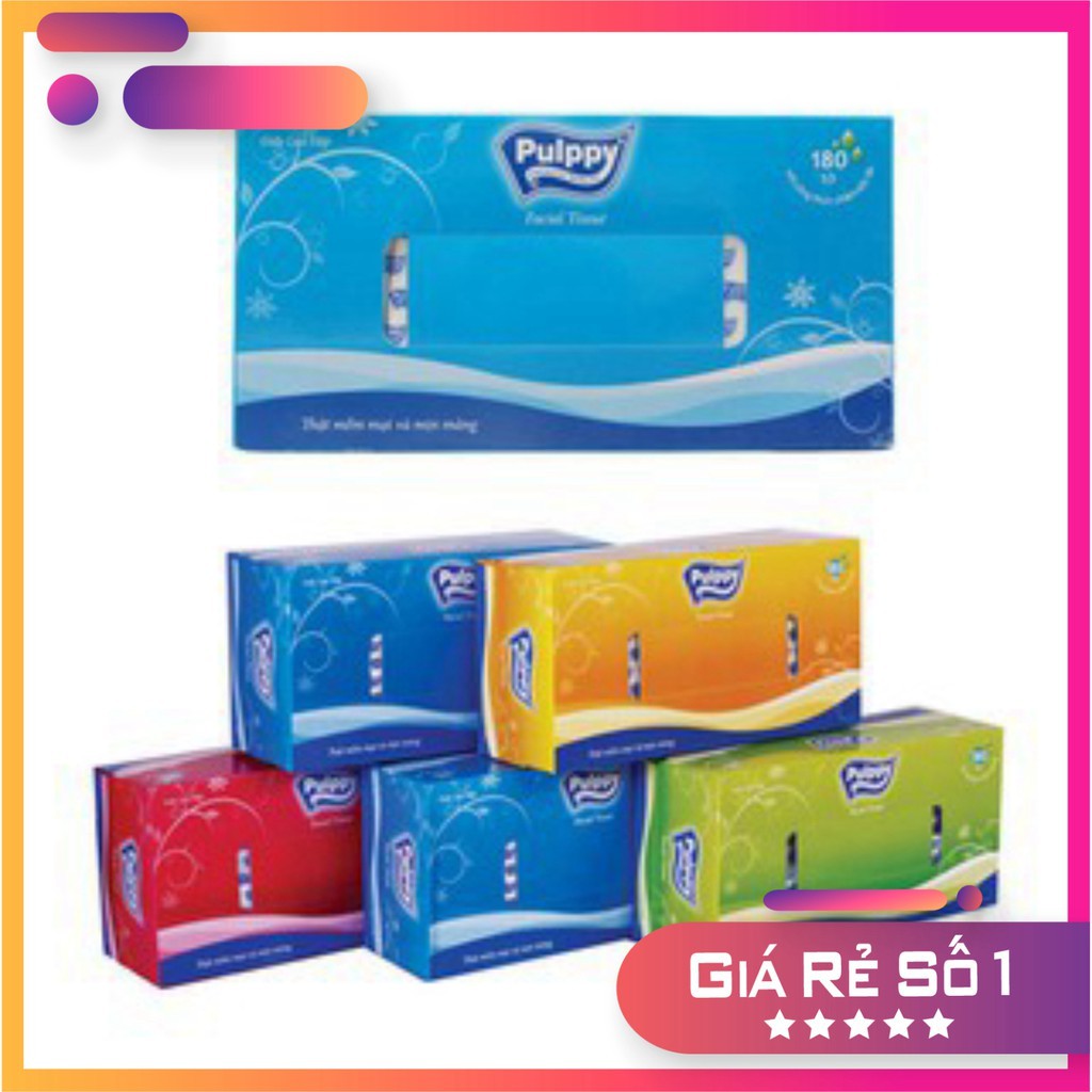 Khăn giấy hộp pulppy 180 tờ