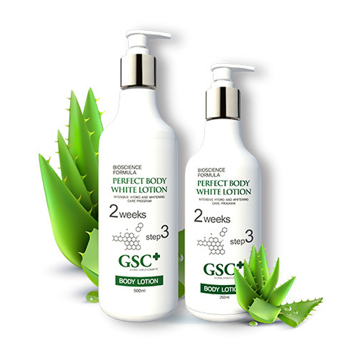 Kem dưỡng trắng toàn thân GSC+ Perfect Body White Lotion 500ml - Dưỡng trắng da tự nhiên
