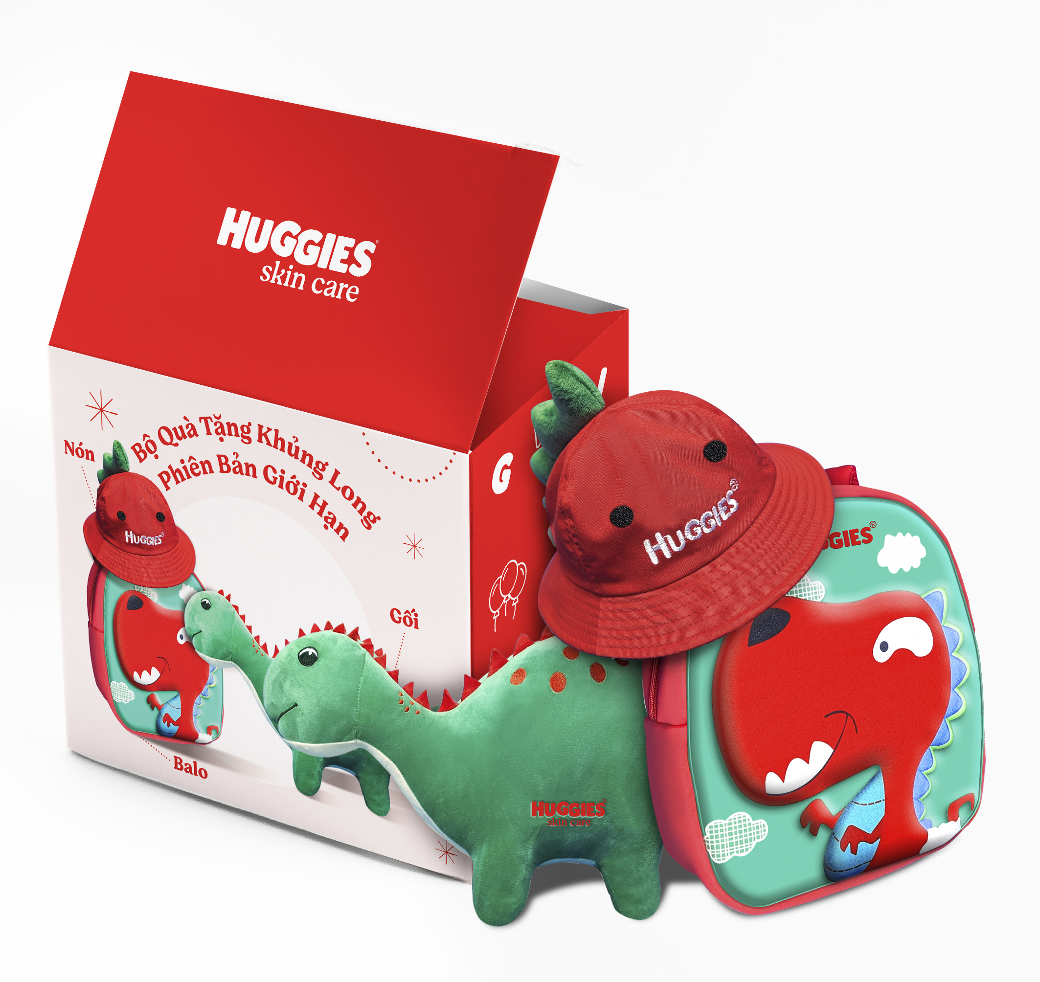 Hộp quà sinh nhật Huggies khủng long