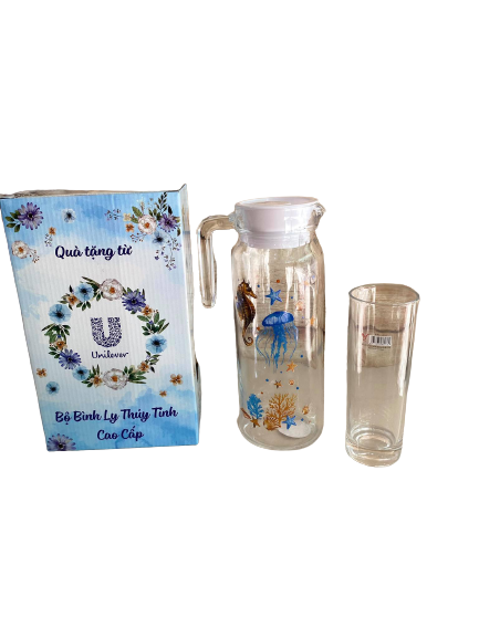 [HCM]Bộ bình ly thuỷ tinh quà Unilever