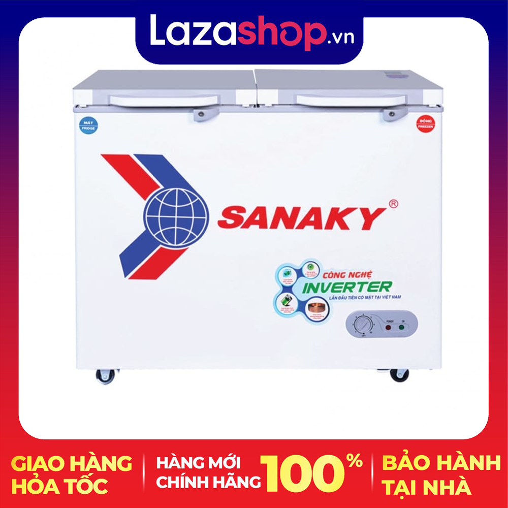 Tủ đông Sanaky 195 lít VH-2599W2KD - 1 ngăn đông, 1 ngăn mát, dàn lạnh đồng
