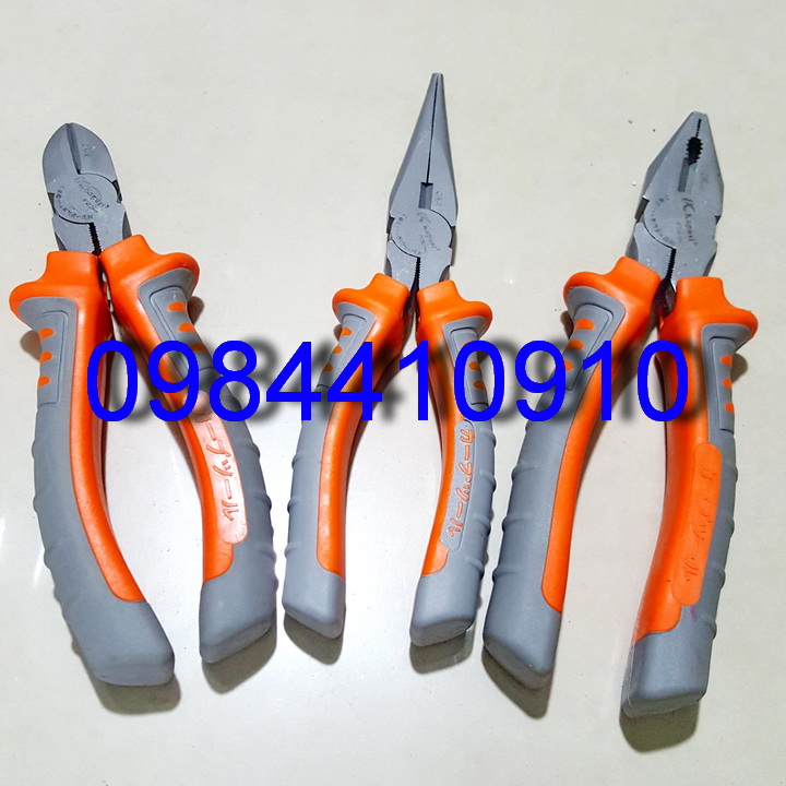 Bộ 3 kìm điện nhọn cắt gia dụng kapusi 8inch