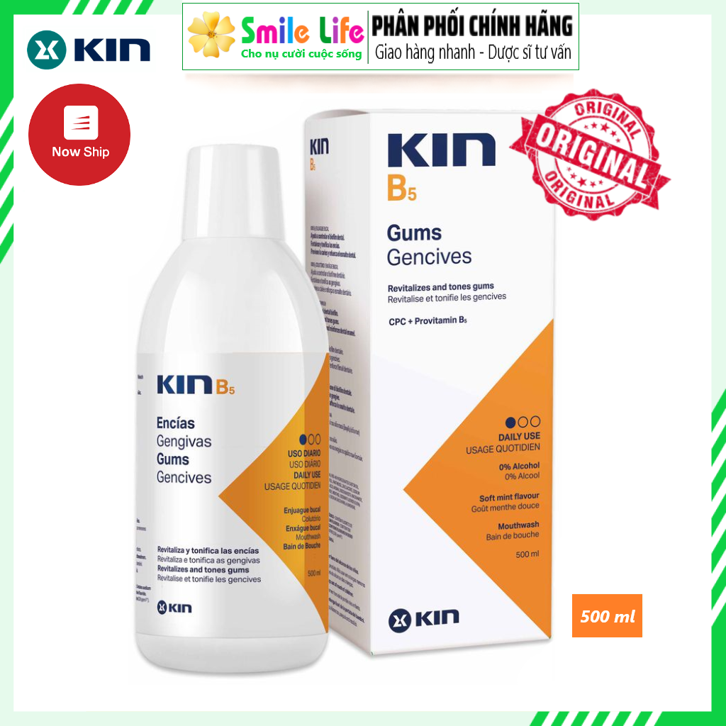 Nước súc miệng kin b5 500ml - ngừa viêm nướu & phục hồi men răng
