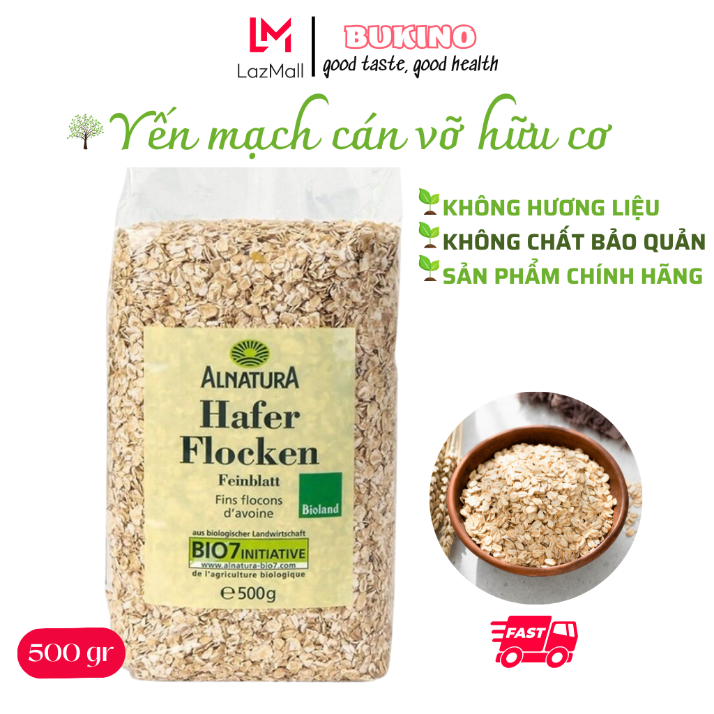 Yến mạch cán dẹt cán vỡ ăn liền Hafler chính hãng, ăn dặm cho bé sơ sinh