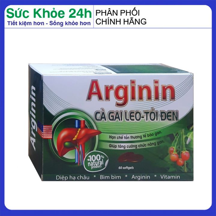 Viên uống Arginine cà gai leo xạ đen tăng cường chức năng gan, giải độc gan