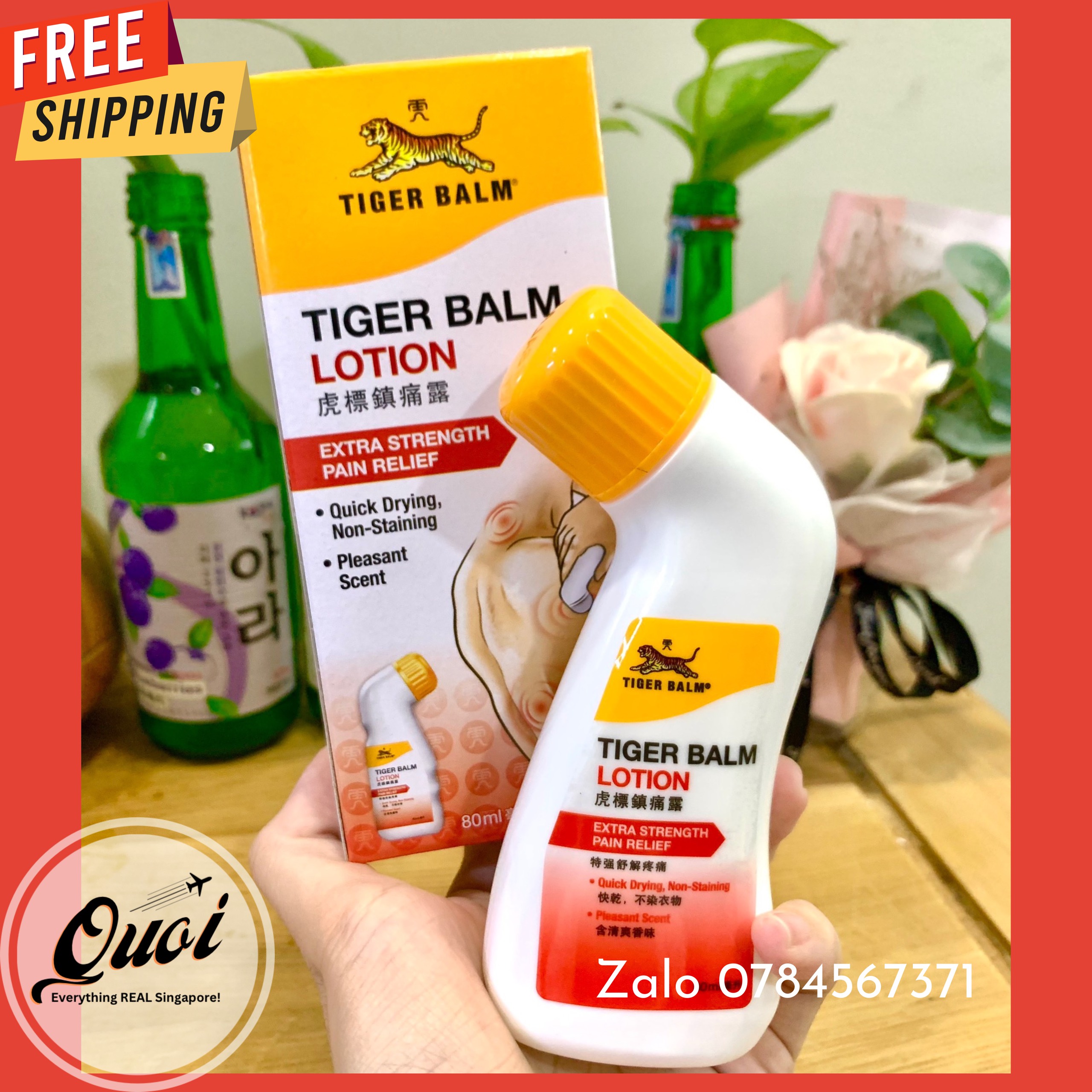 Kem xoa bóp Con Cọp - Lotion Tiger Balm 80ml - hsd xa - Hàng Singapore chính hãng