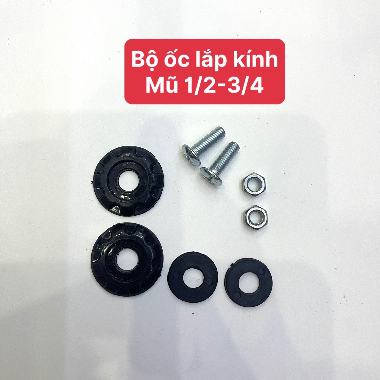 Bộ ốc gắn kính nón bảo hiểm 1/2 và 3/