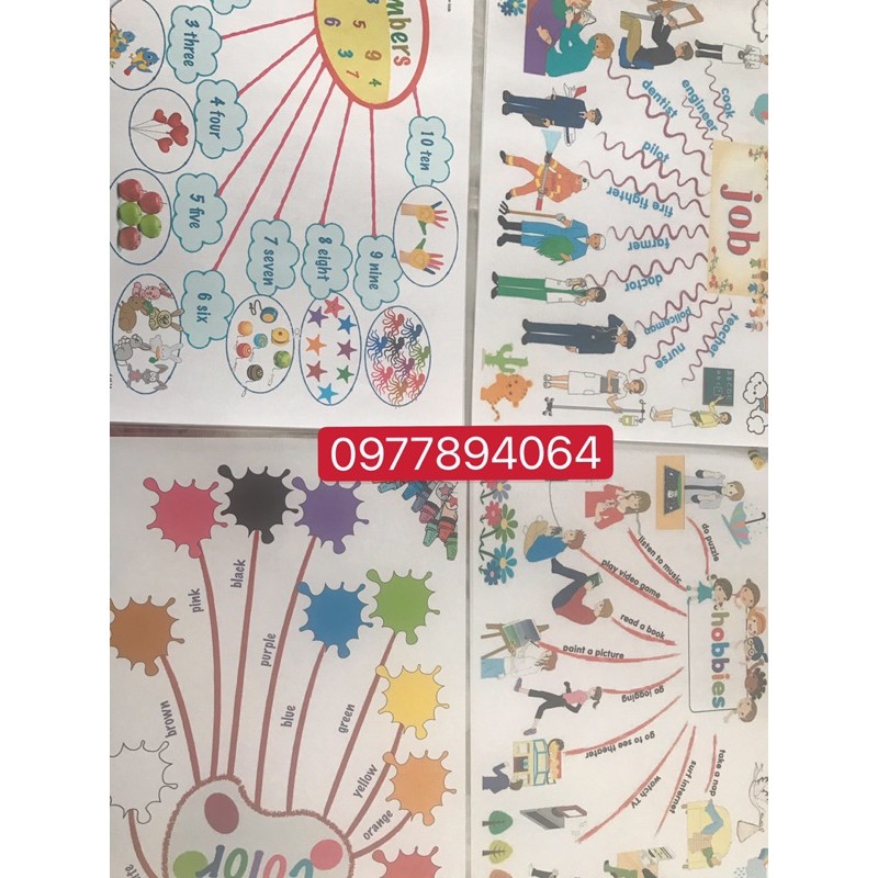 Mindmap sơ đồ tư duy luyện nói 22 chủ đề kích thước A3 ép plastics